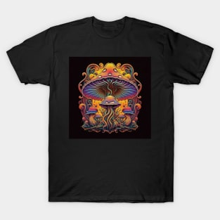 Mushroom Fantasy Illustration T-Shirt